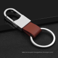 Wholesale Men's Genuine Leather Car Keychain Promotional Gifts Custom LOGO